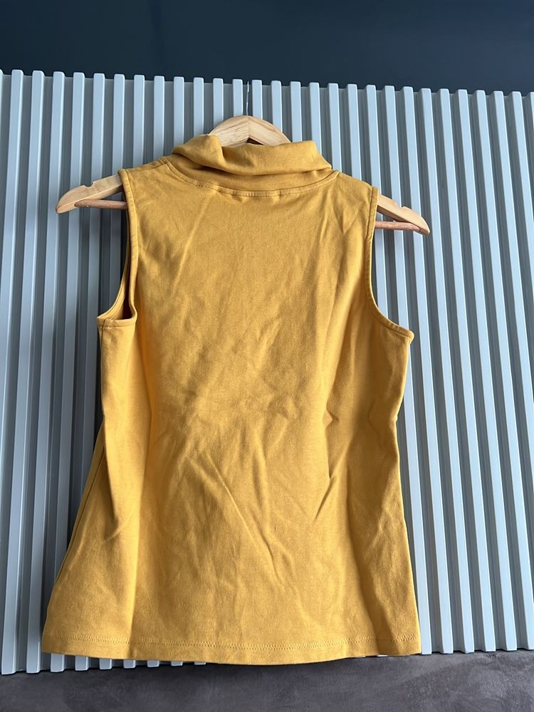 High Neck Double Folded Top (Yellow)