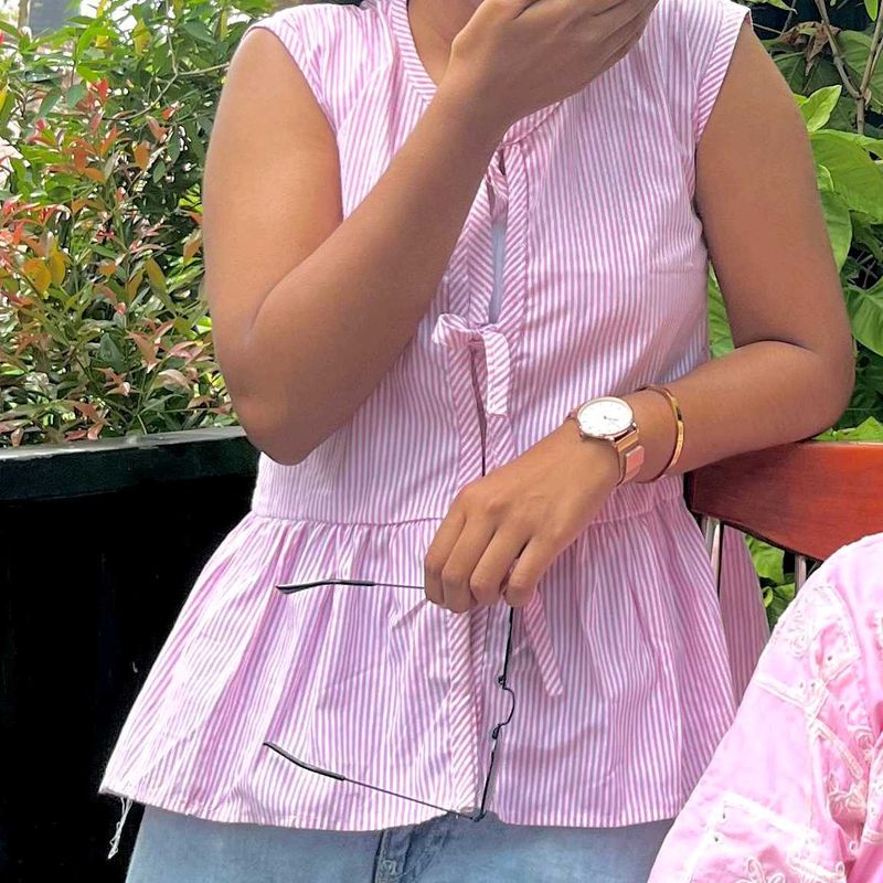 Cute Pink Striped Top
