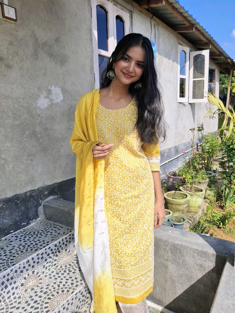 New lime green kurta set(size~L)🌻