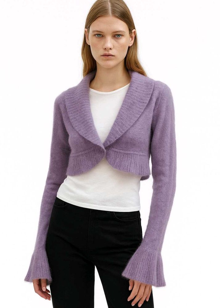 Lavender Cropped Cardigan