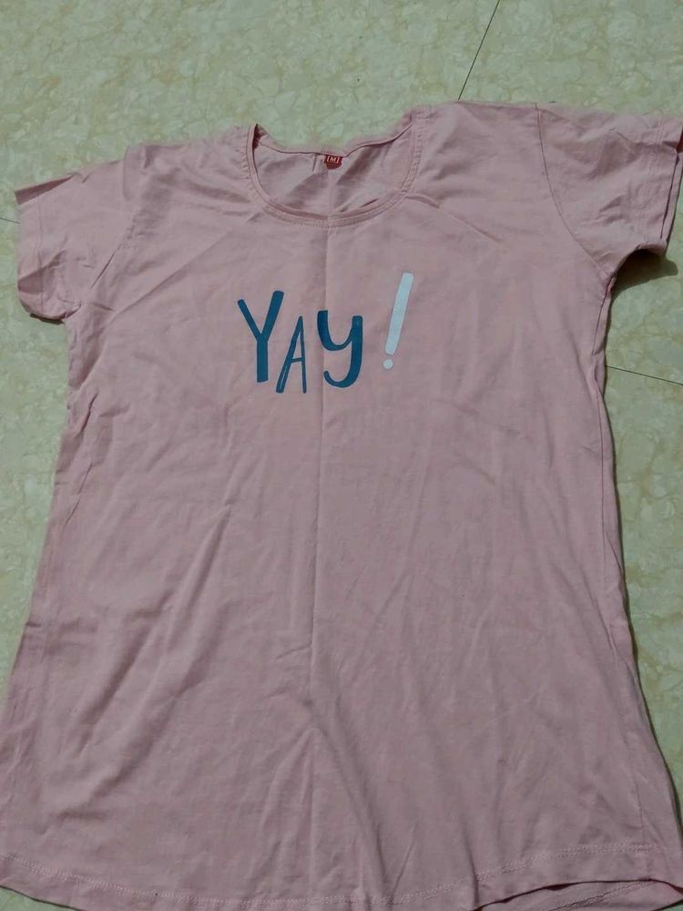 Pink &#39;Yay!&#39; Graphic Tee