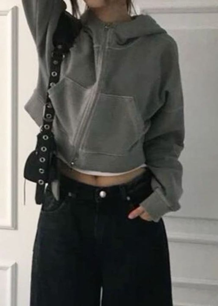 charcoal hooded sweatshirt with glitter heart