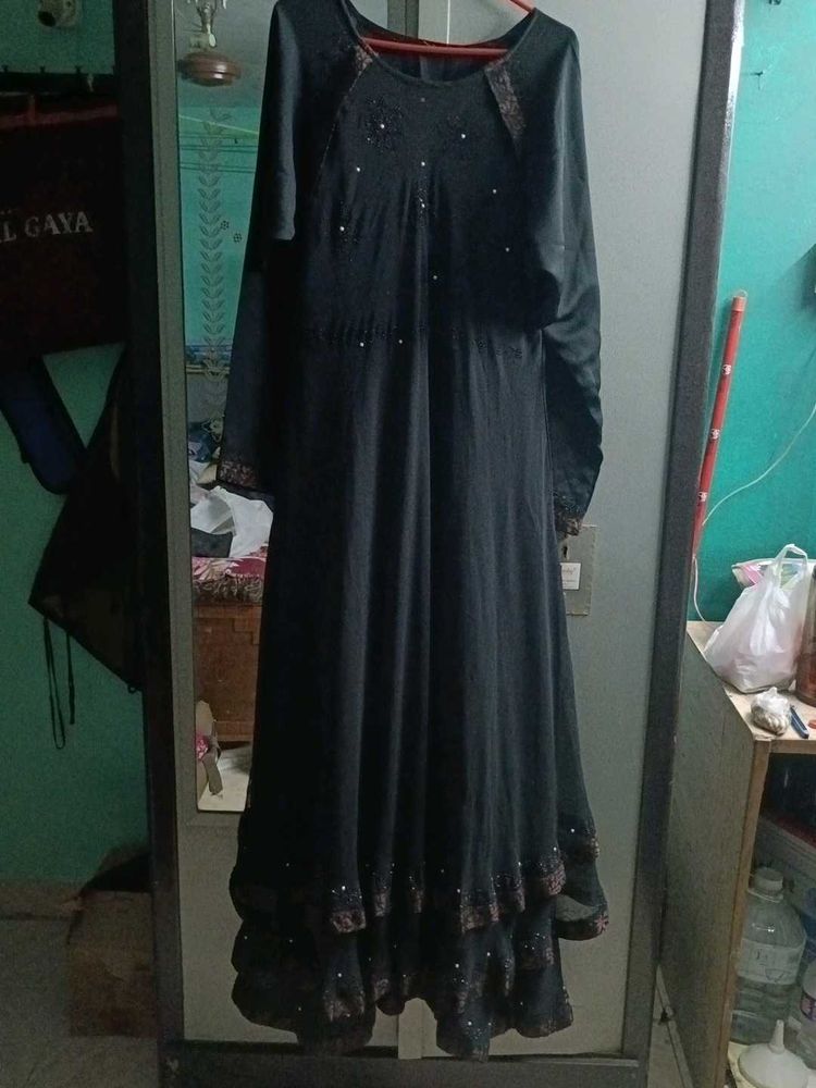 Elegant Black Ethnic Burqa