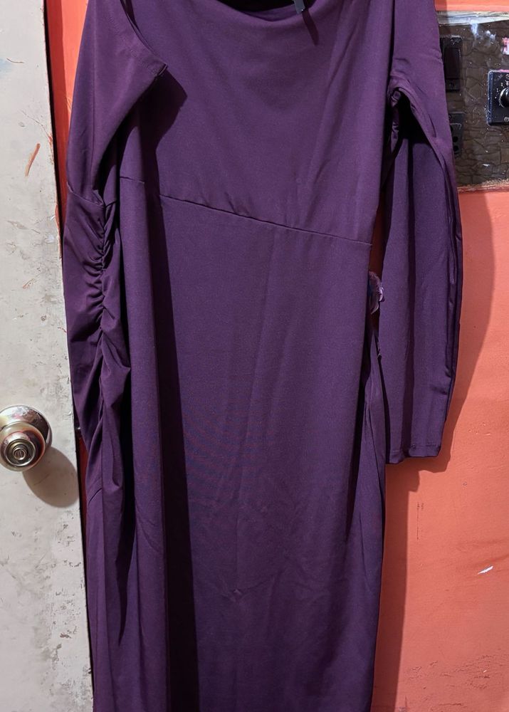 Elegant Purple Midi Dress