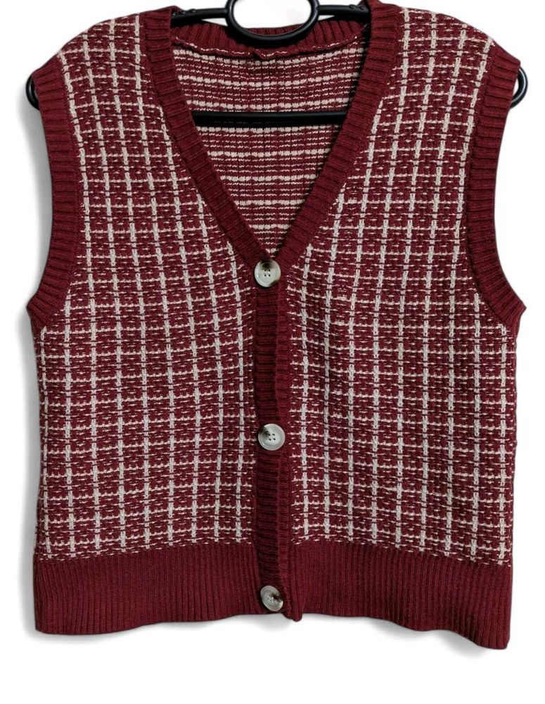 Burgundy Knit Vest