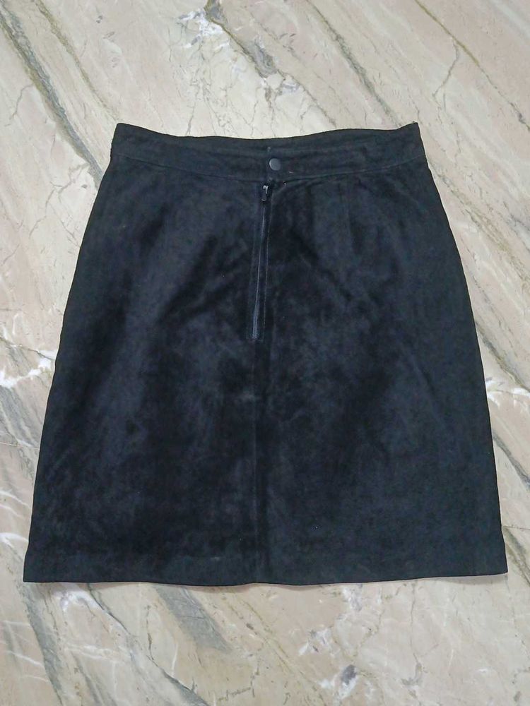 Black Suede Mini Skirt