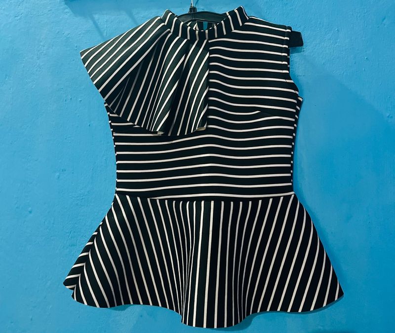 Striped Peplum Top
