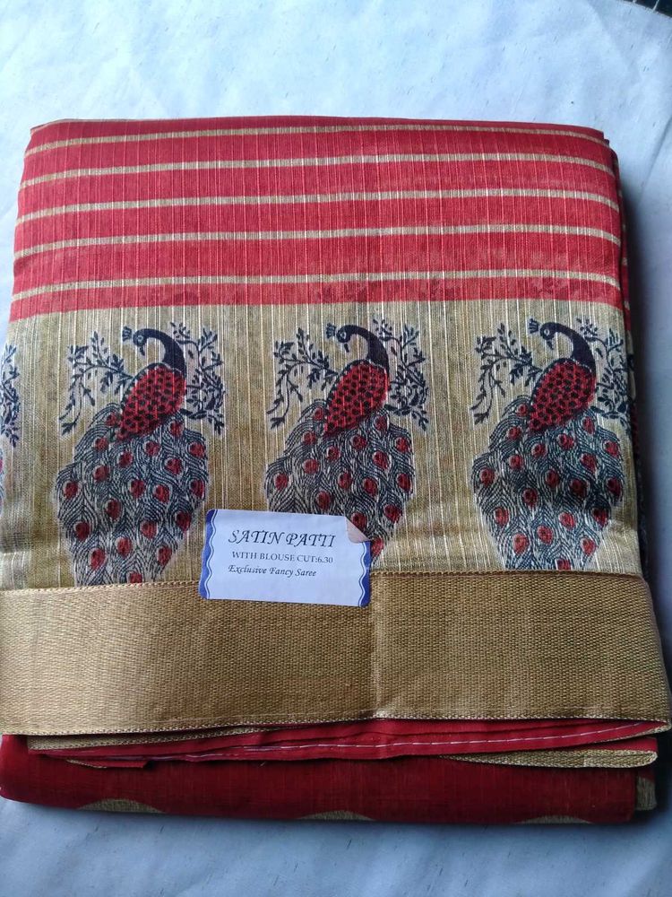 Satin Pattu Peacock Saree