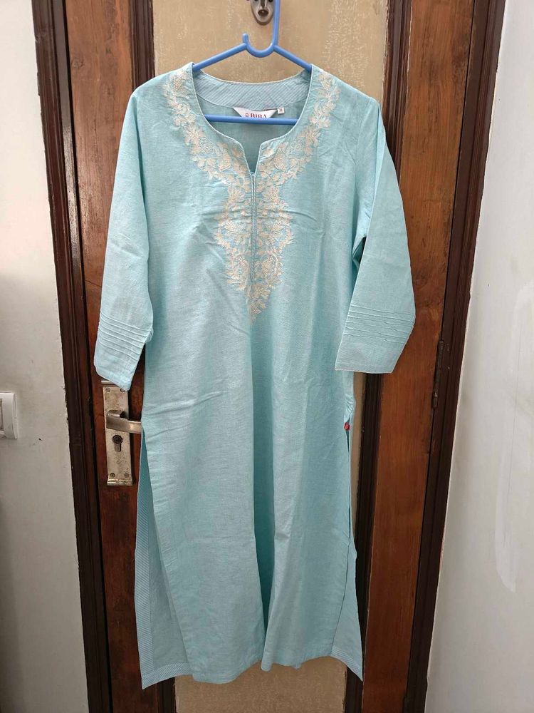 Elegant Blue Embroidered Kurta with shalwar