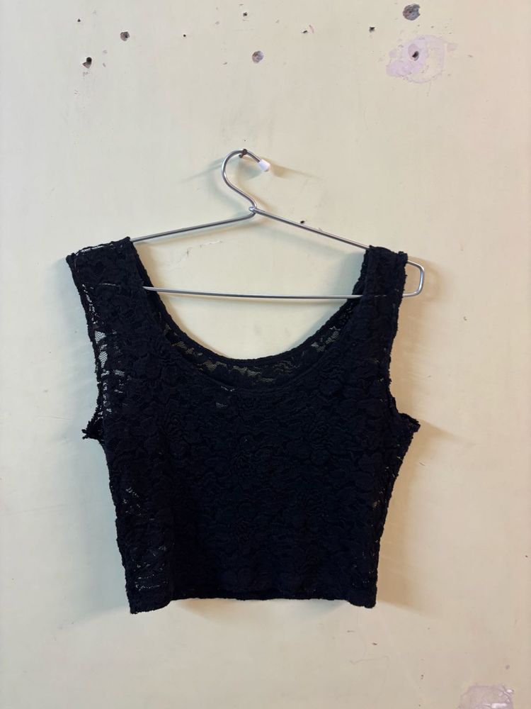 Black Lace Top - H&amp;M DIVIDED