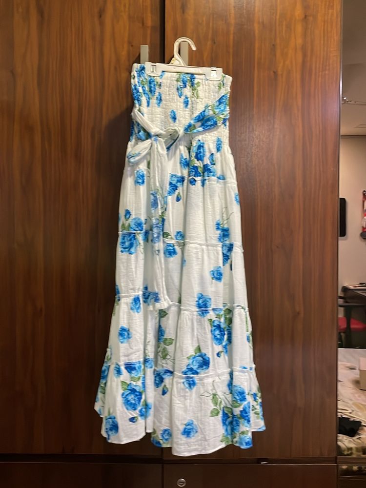 White And Blue Dress/Skirt
