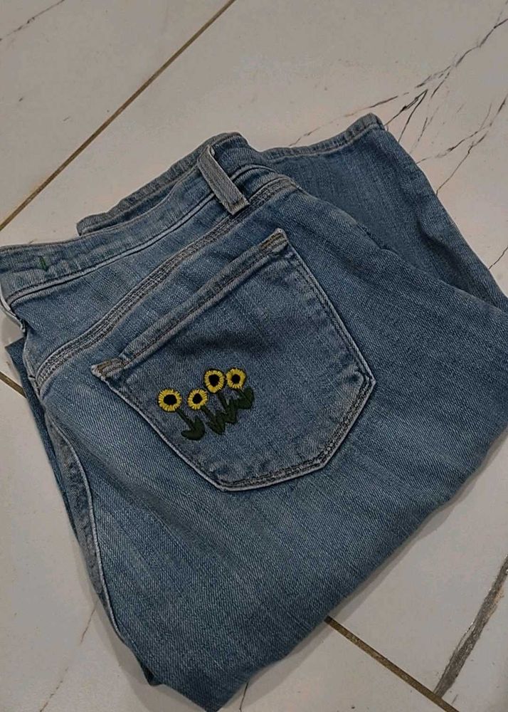 Sunflower Embroidered Jeans