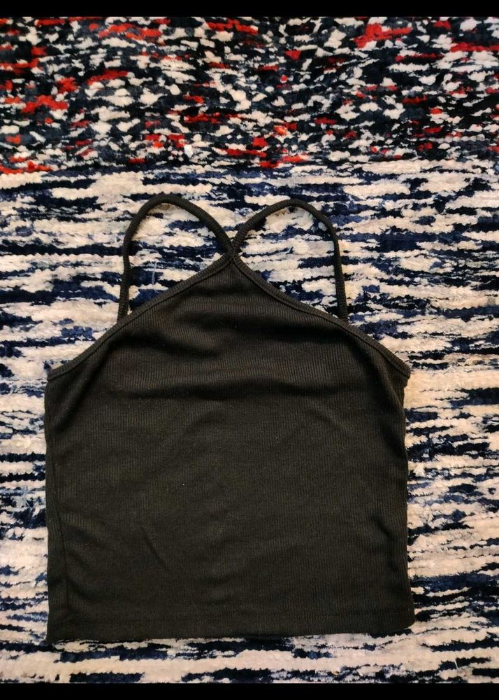 Black Ribbed Cami Tank