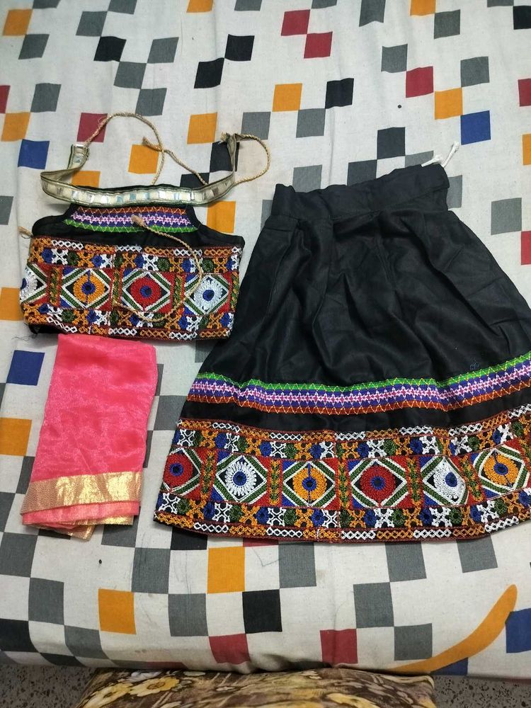 Combo Of Gujrati Garbha Ghagra And Party Wear Froc