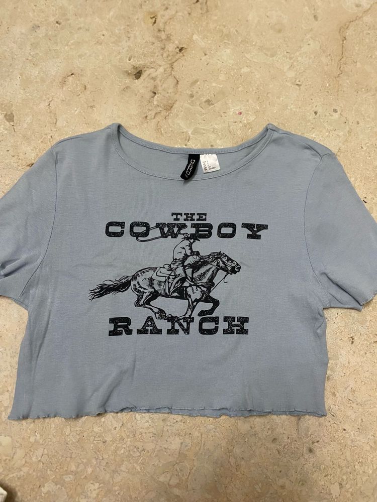 Cowboy Ranch Graphic Crop Top