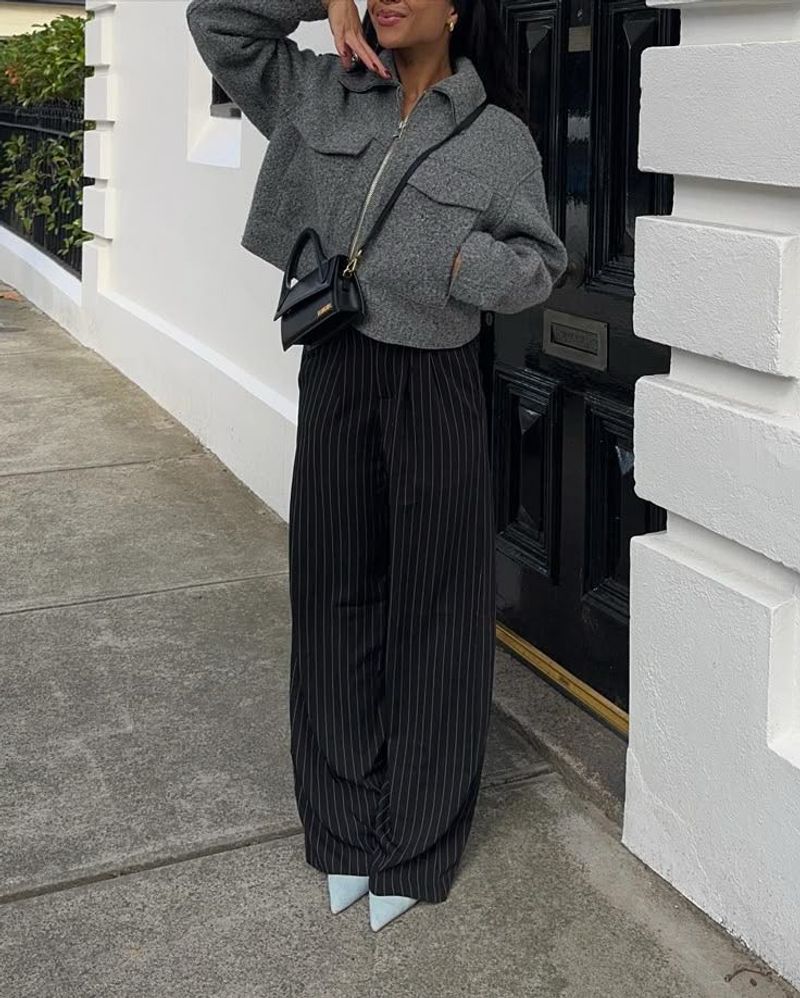 Black striped pants