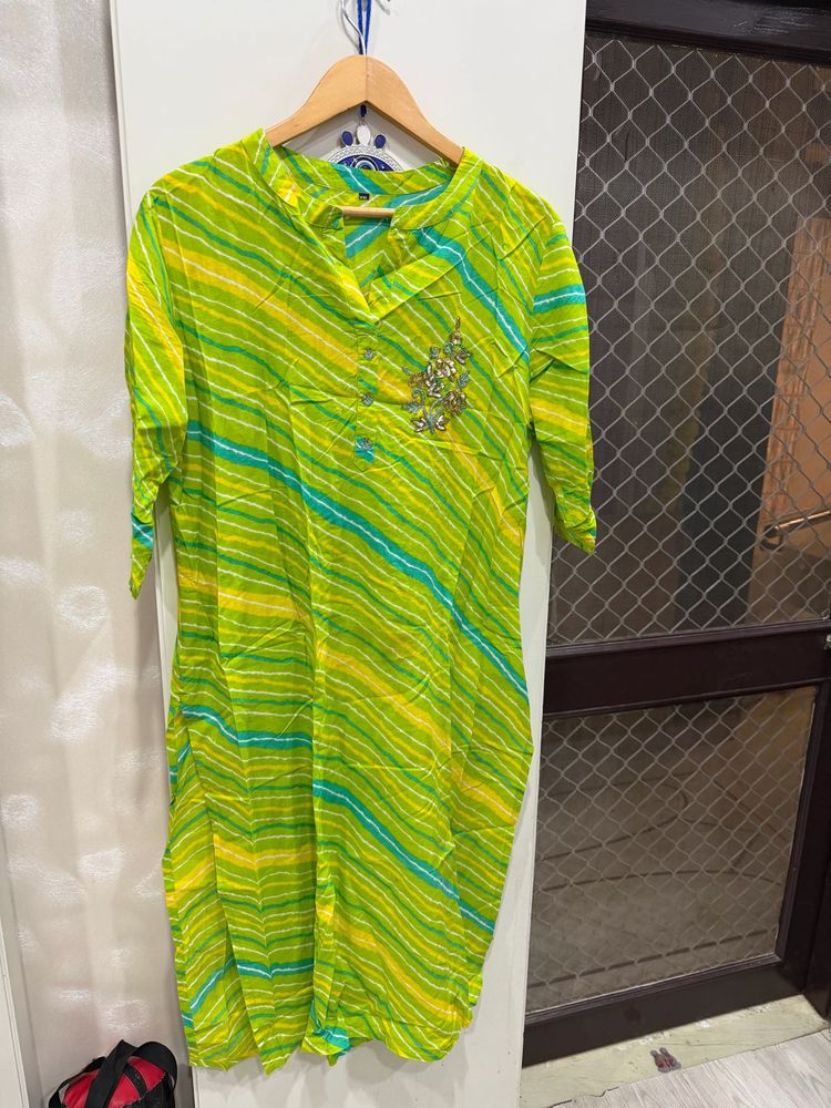 Striped Green Kurta