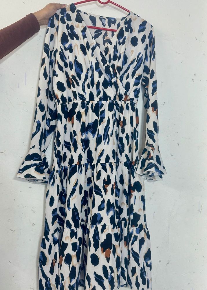 Animal Print Ruffle Dress