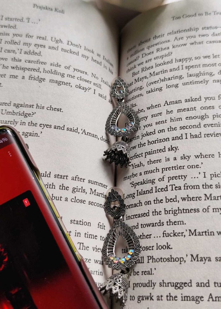 Boho Silver Jhumka Earrings