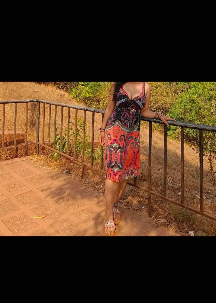 Bohemian Paisley Print Dress Zara