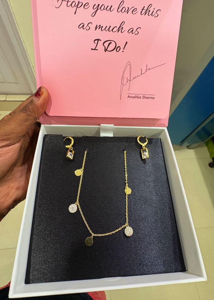 GIVA 925 silver Gold plated Necklace Set