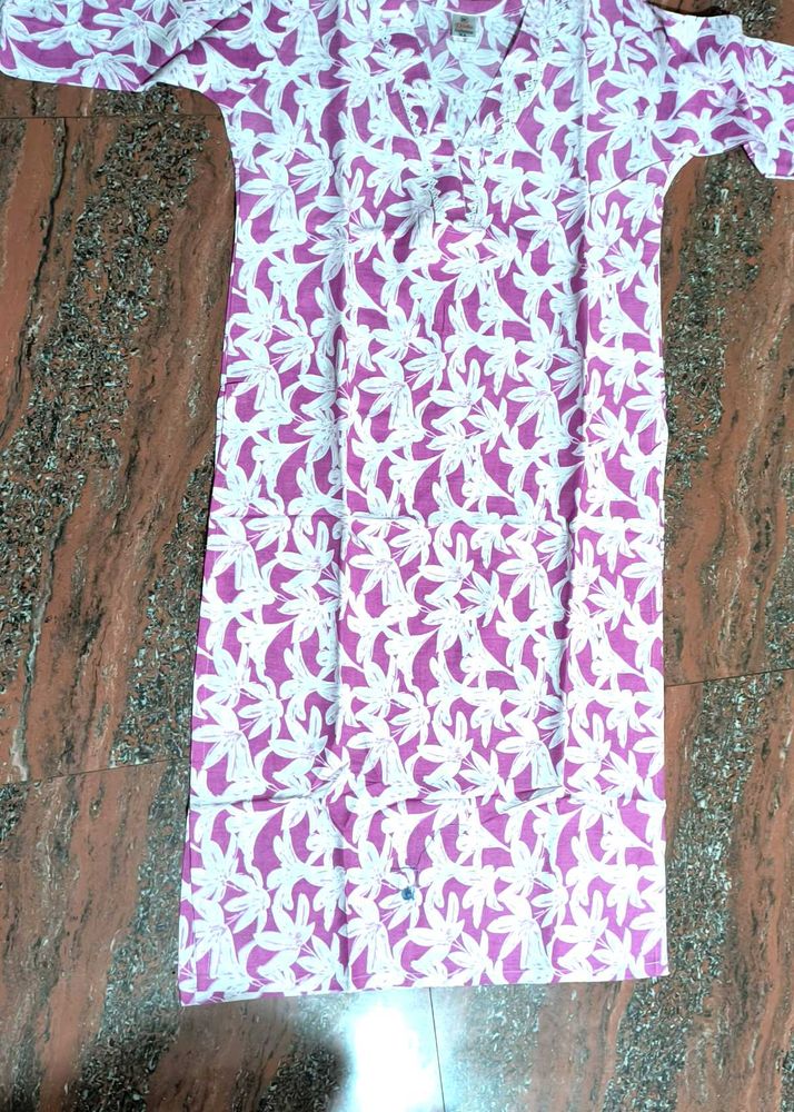 Beutiful Cotton Kurti V-neck