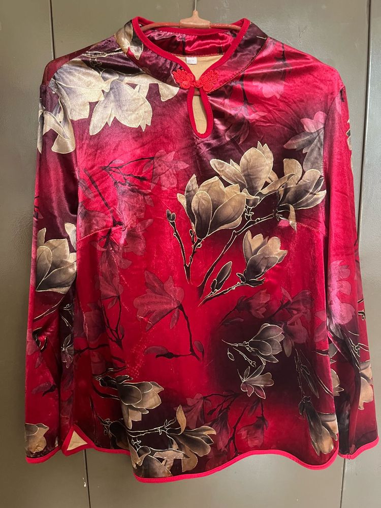 Velvet Chinese Style Top