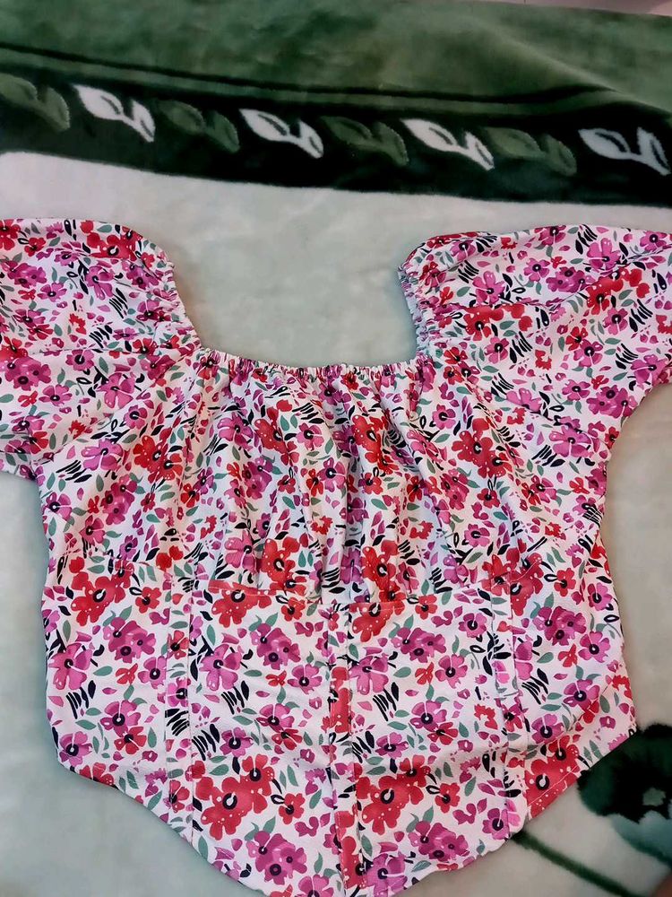 Floral Print Crop Top