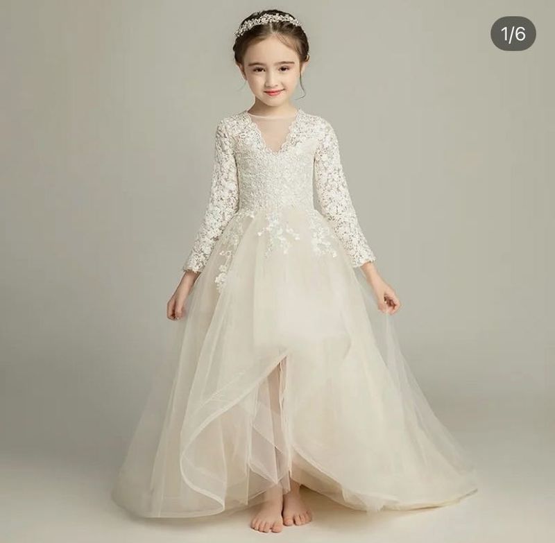 Girl&#39;s Elegant Long Sleeve Dress