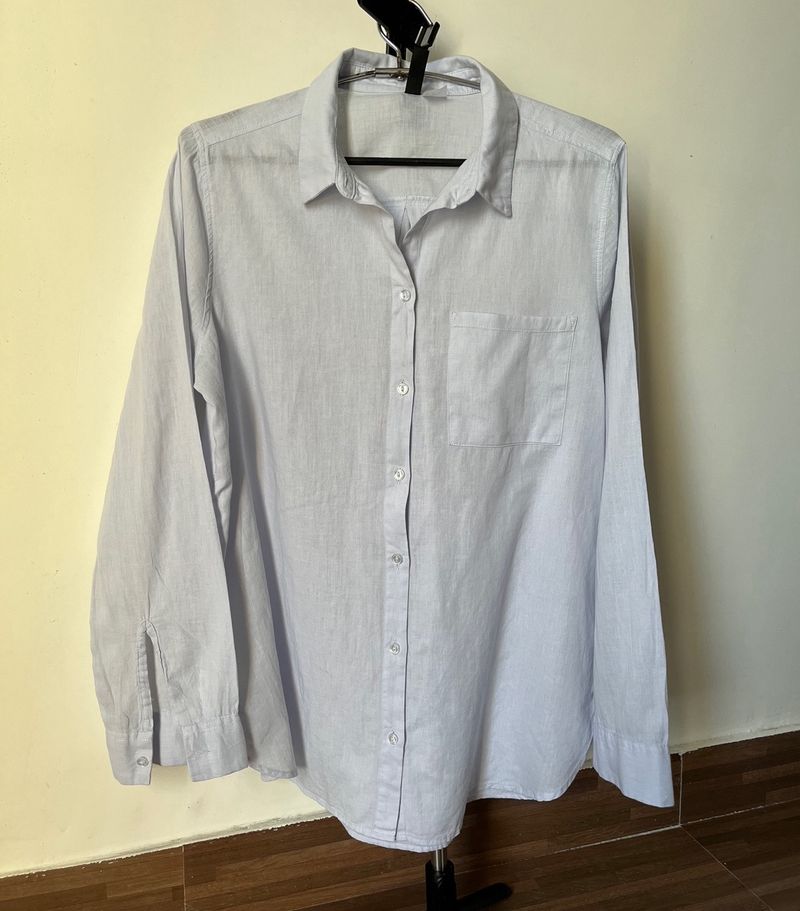 H&amp;M Linen Oversized Button Down Shirt