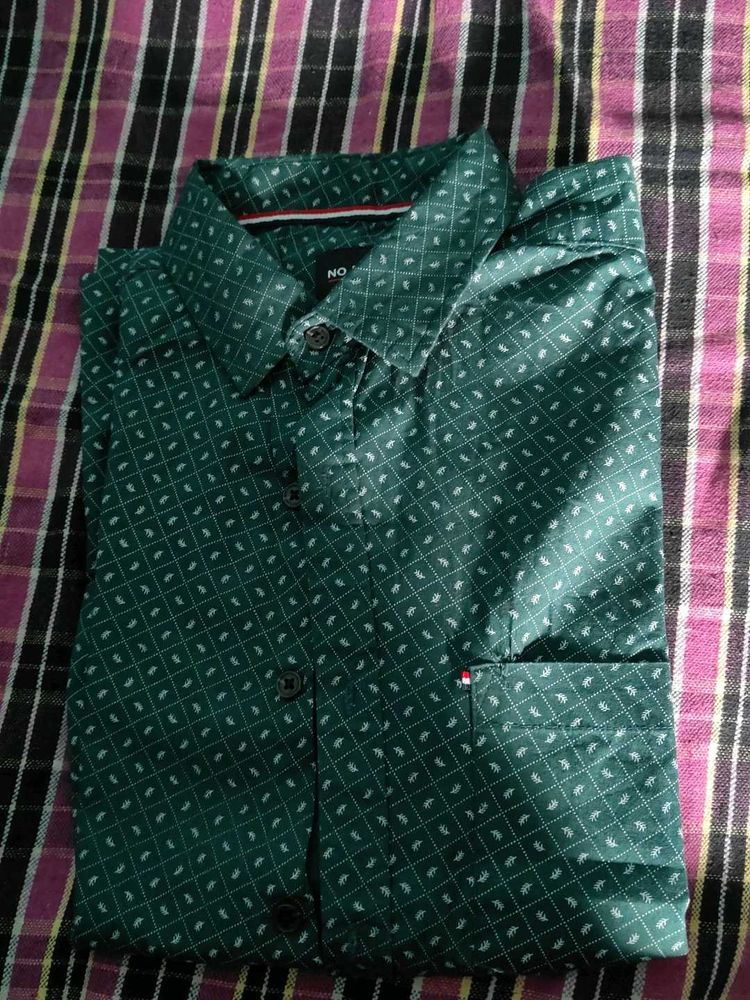 Men's Green Patterned Shirt