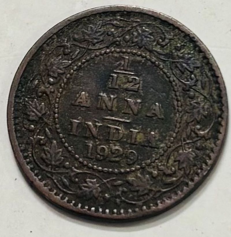 British India- “1929”  l/12 Anna George V.