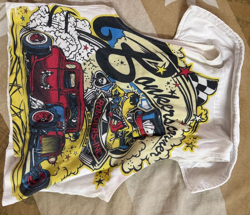 (combo)Graphic Print Shirt&amp; Crop Tee