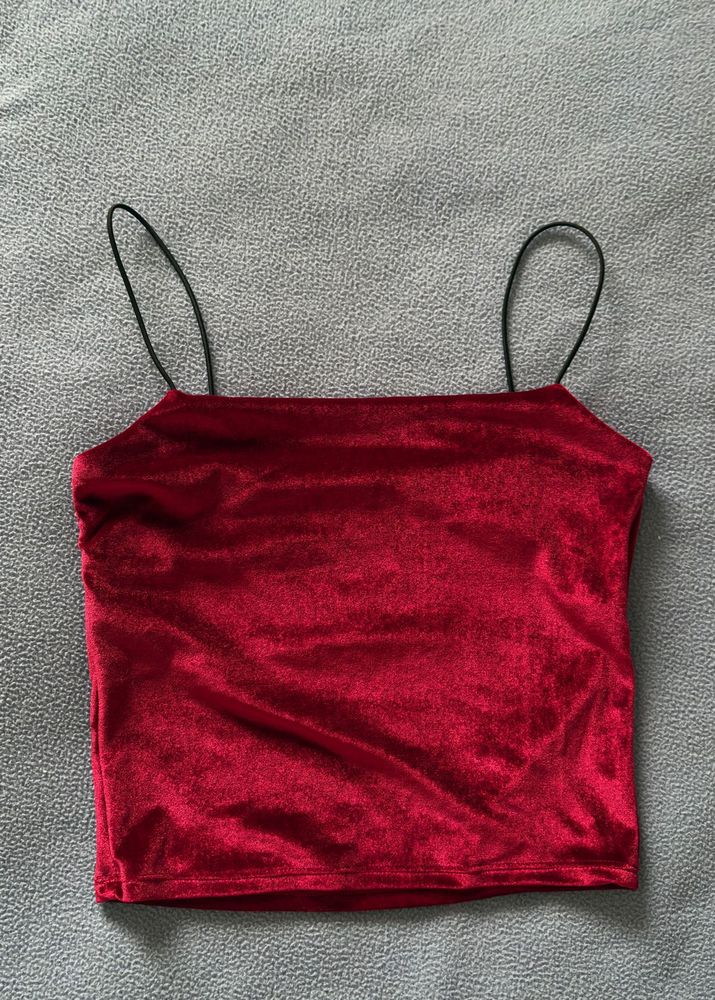 Wine Kiss Velvet Crop Top