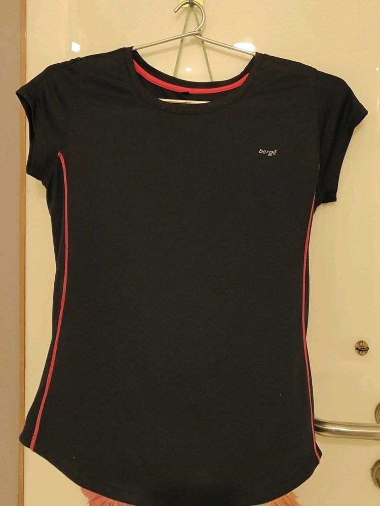 Berze Black Active sports  T-Shirt