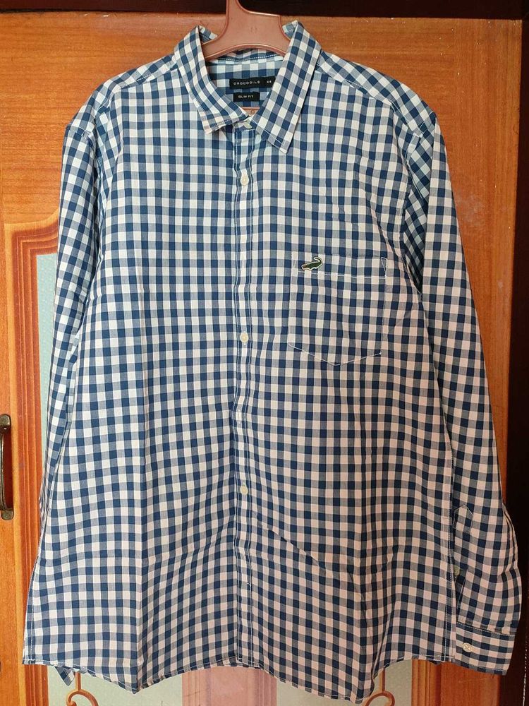Crocodile Blue Checkered Shirt