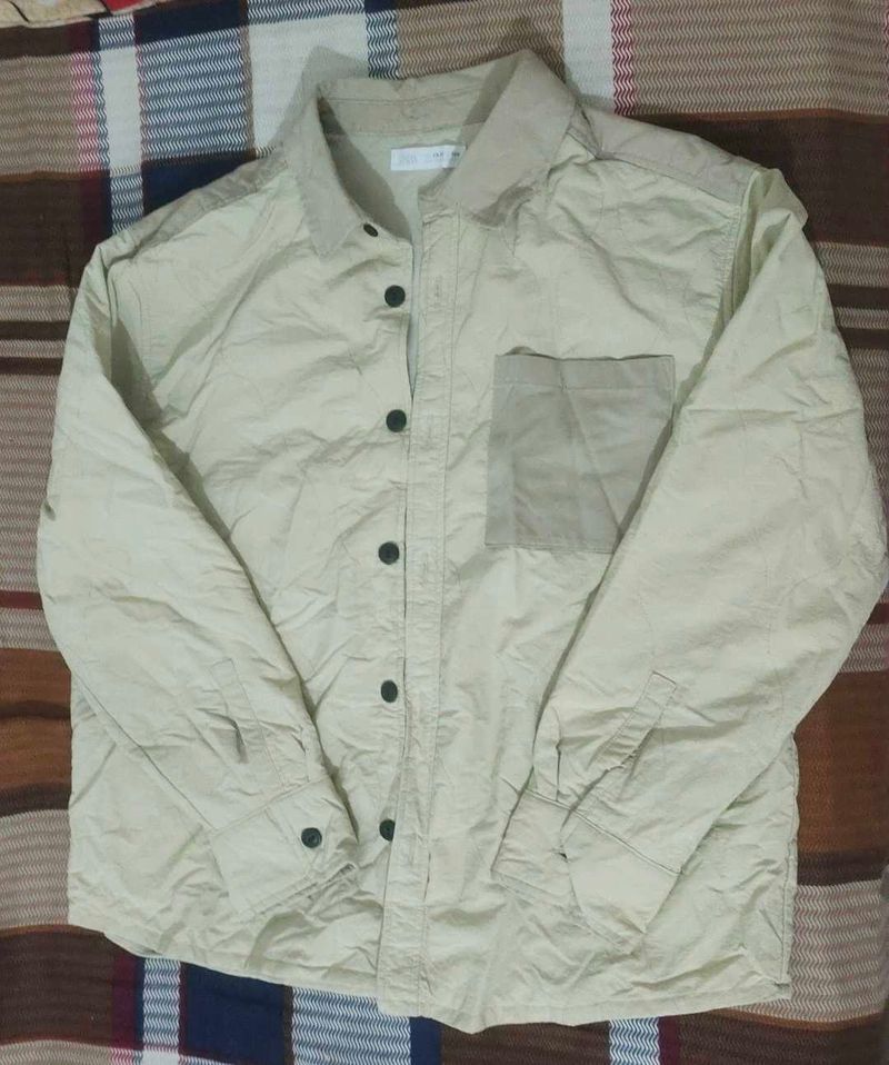 Zara mens Beige Quilted Jacket