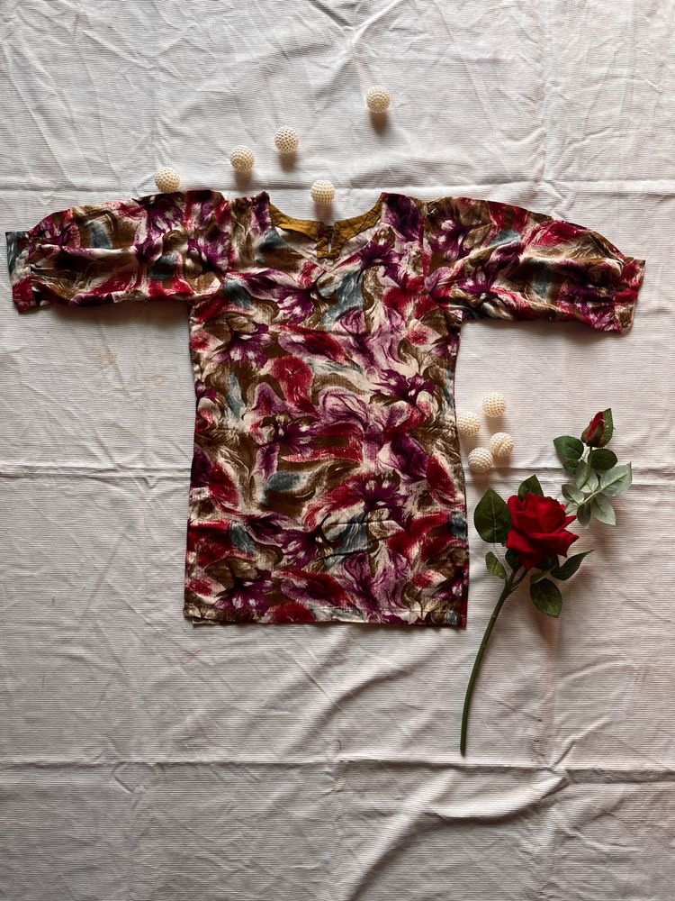 Floral Print Kurta