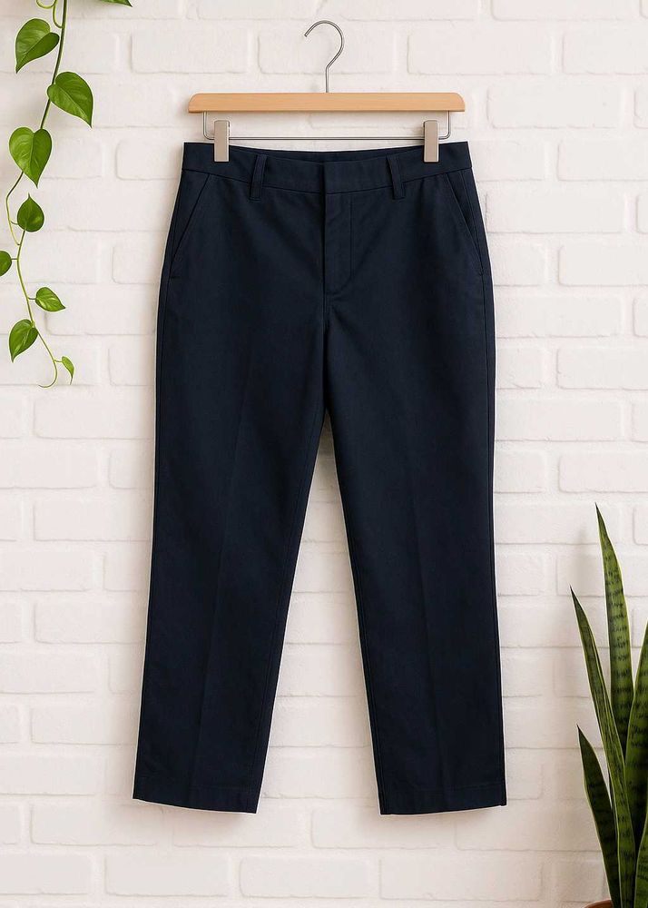 Navy Blue Straight Fit Formal Pants