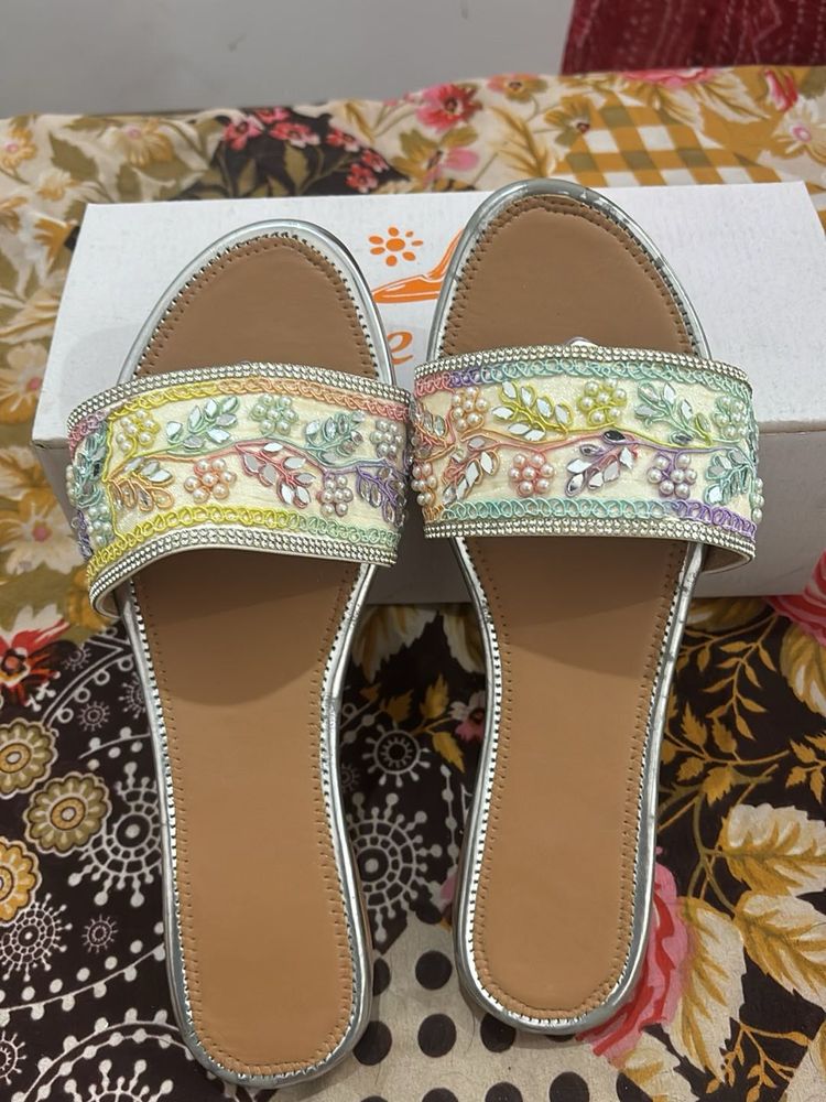 Embellished Slide Sandals