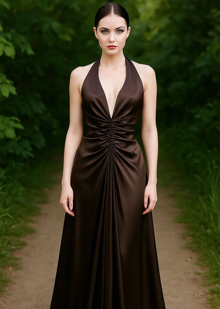 Brown Halter Gown