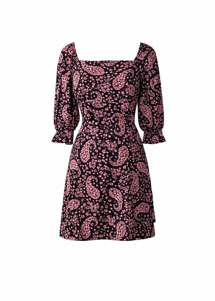 Paisley Print Mini Dress