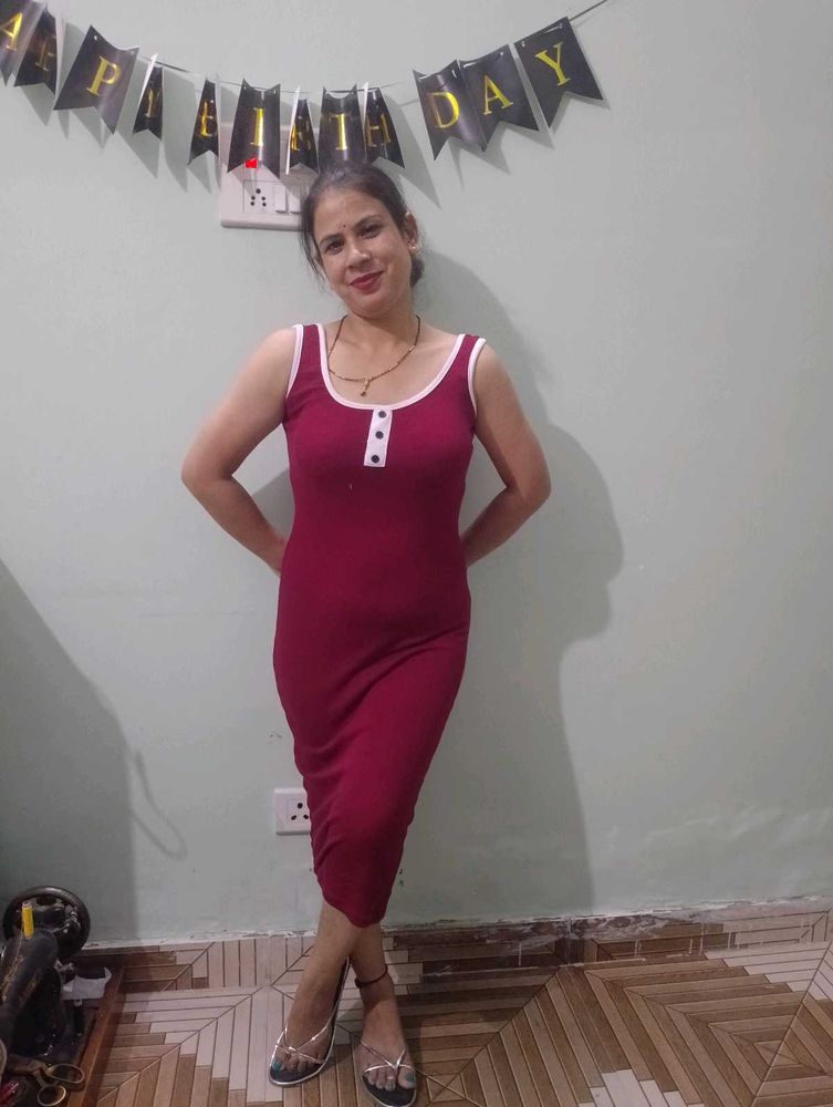 Burgundy Bodycon Dress