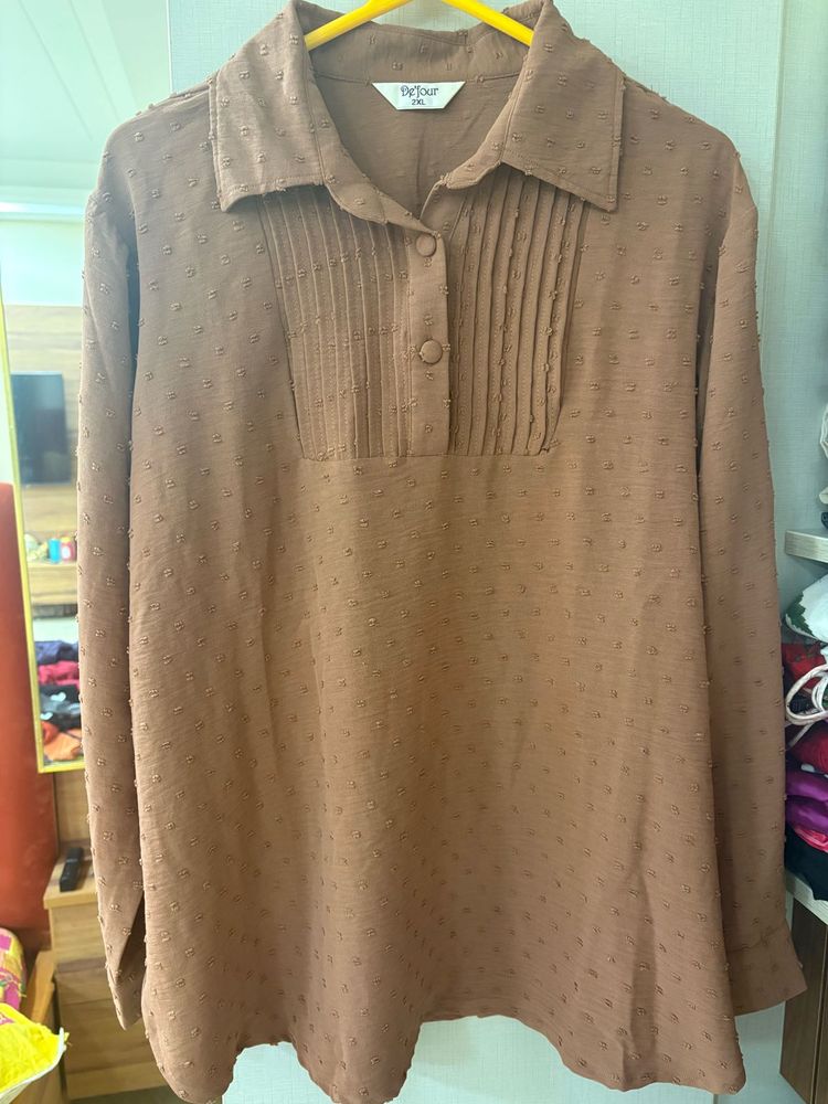 Brown Button-Up co ord set