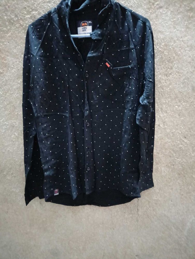 Black Polka Dot Button-Down