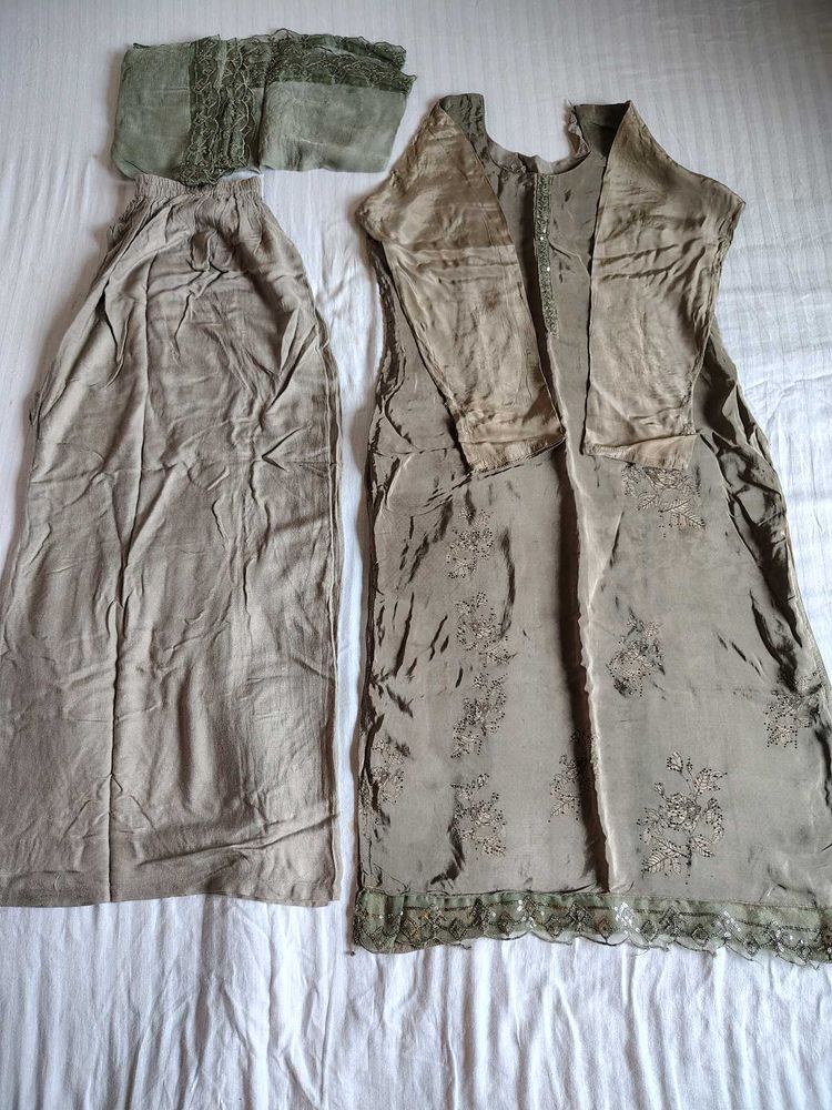 kurti plazzo dupatta set