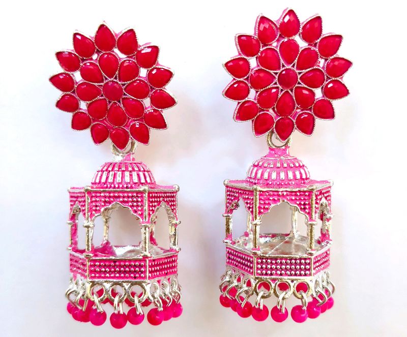 Pink Jhumki For Girls/Women