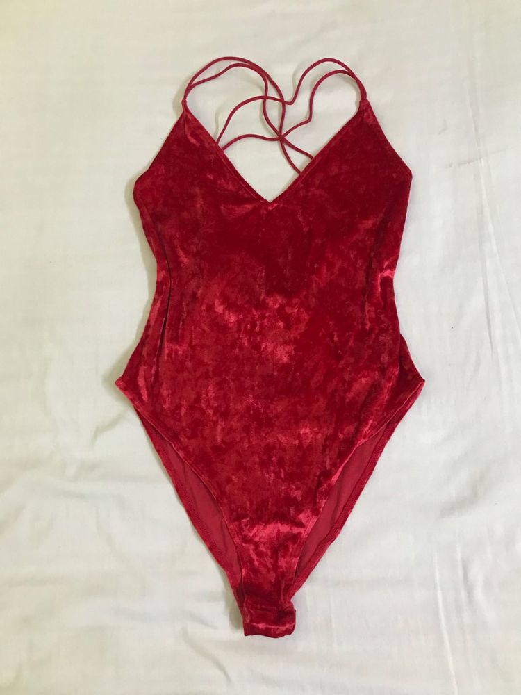 H&amp;M Divided Velvet Bodysuit Eur S