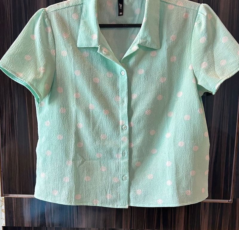 Rio Mint Green Polka Dot Blouse