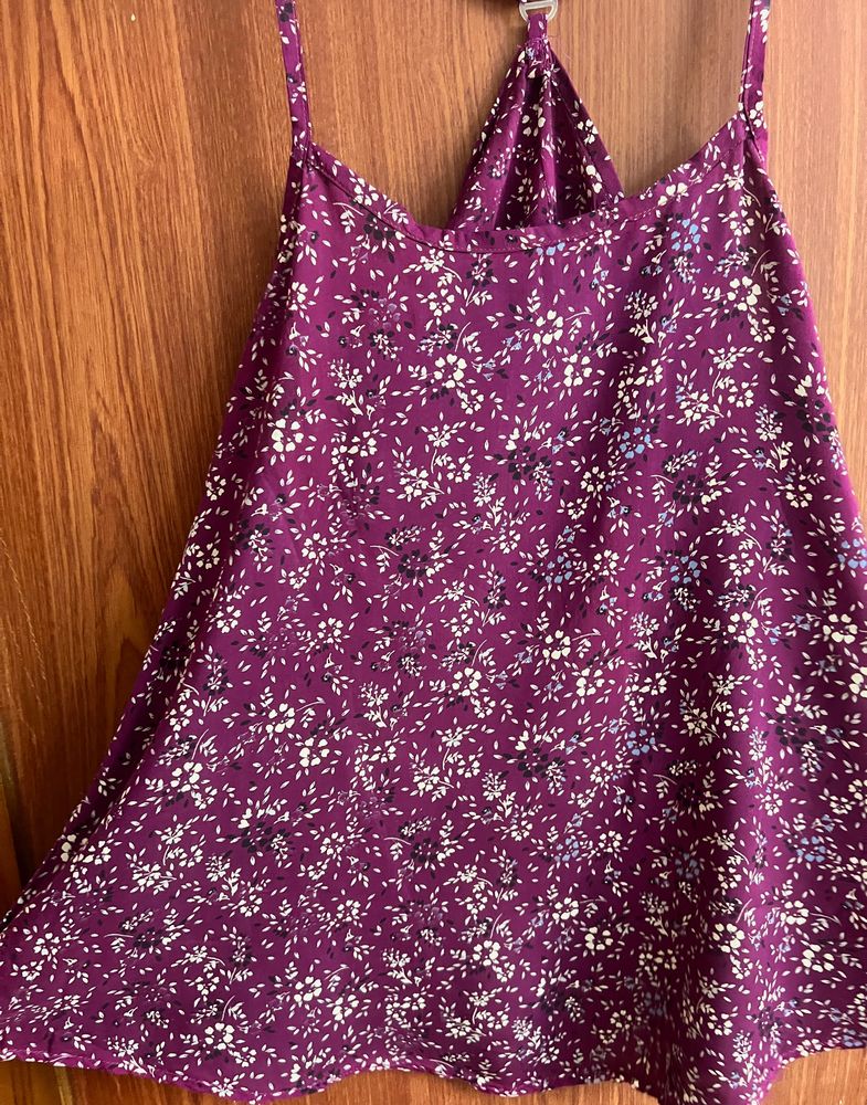 Purple Top With Flower Details